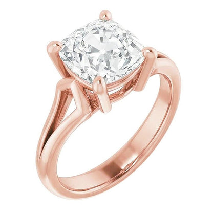 7 Carat Cushion Natural Real Diamond ( Not Lab Grown ) Ring For Women