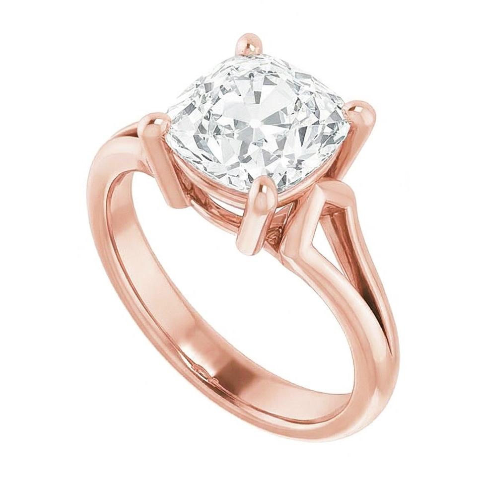 7 Carat Cushion Natural Real Diamond ( Not Lab Grown ) Ring For Women