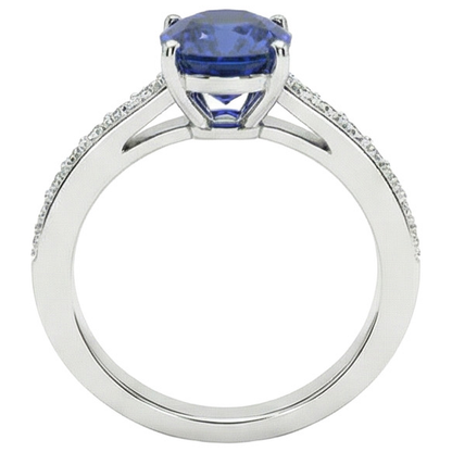 7 Carat Sapphire Natural Earth Mined Diamond Engagement Ring