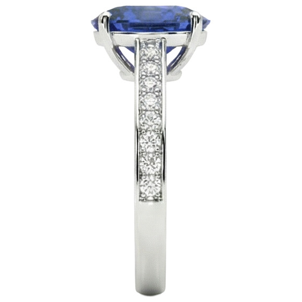 7 Carat Sapphire Natural Earth Mined Diamond Engagement Ring