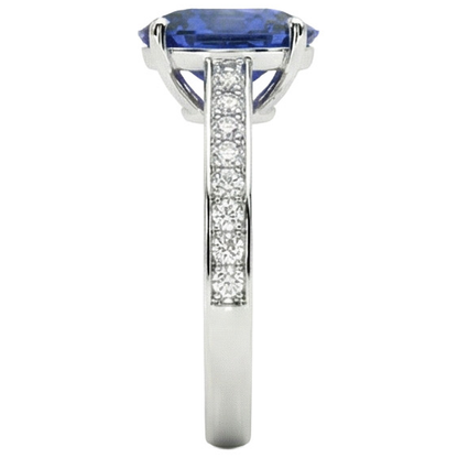 7 Carat Sapphire Natural Earth Mined Diamond Engagement Ring