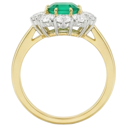 7 Carats Green Emerald GIA Natural Earth Mined Diamond Wedding Ring Gold 14K