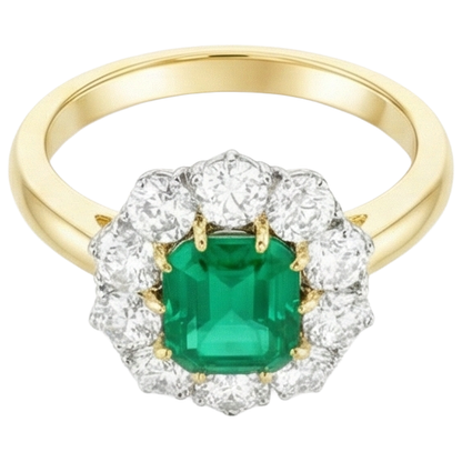 7 Carats Green Emerald GIA Natural Earth Mined Diamond Wedding Ring Gold 14K