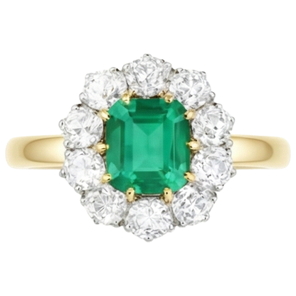 7 Carats Green Emerald GIA Natural Earth Mined Diamond Wedding Ring Gold 14K