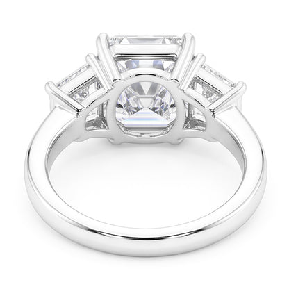 7 Carats Radiant Natural Real Diamond ( Not Lab Grown ) 3 Stone Engagement Ring Gold White