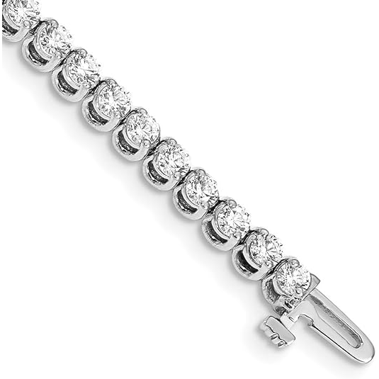 7.20 Carats Round Lab Grown Diamond Tennis Bracelet White Gold Jewelry