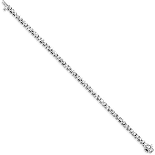 7.20 Carats Round Lab Grown Diamond Tennis Bracelet White Gold Jewelry