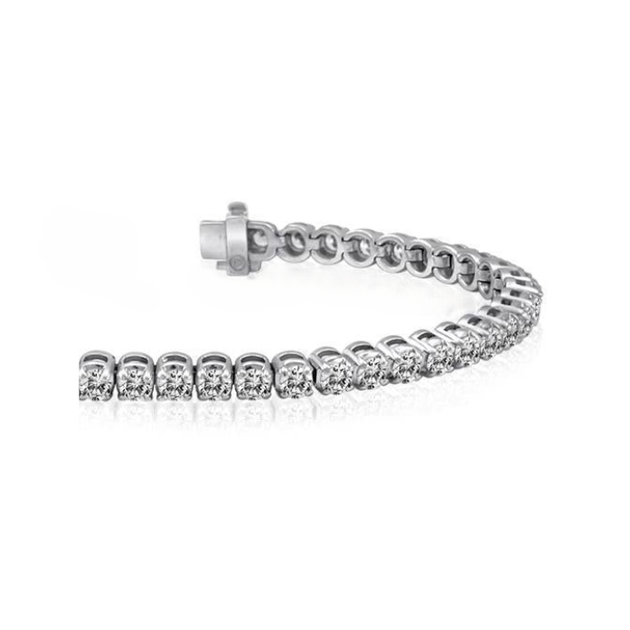 7.20 Carats Round Lab Grown Diamond Tennis Bracelet White Gold Jewelry