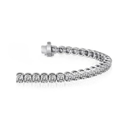 7.20 Carats Round Lab Grown Diamond Tennis Bracelet White Gold Jewelry