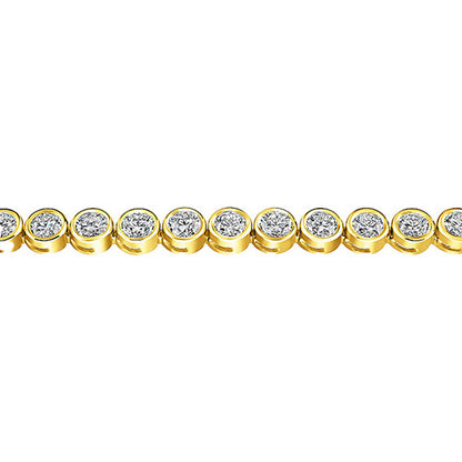 7.20 Carats Sparkling Bezel Set Lab Grown Diamonds Tennis Bracelet