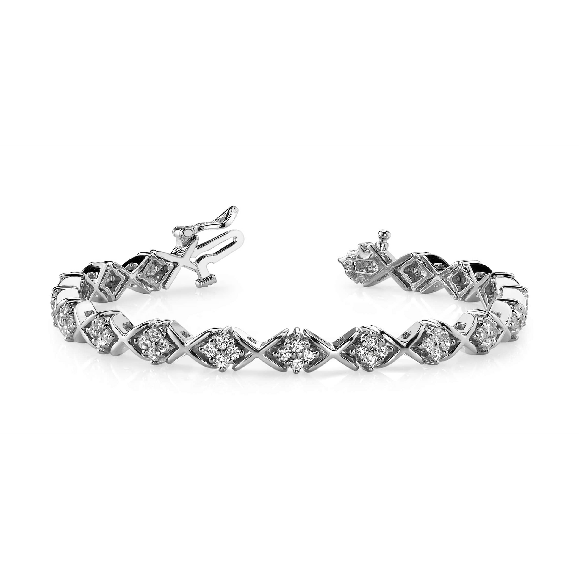 7.20 Ct Brilliant Cut Gorgeous Lab Grown Diamonds Tennis Bracelet White Gold