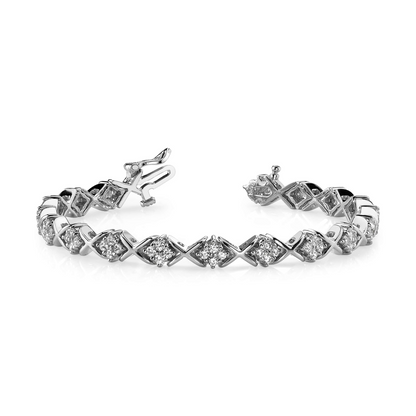 7.20 Ct Brilliant Cut Gorgeous Lab Grown Diamonds Tennis Bracelet White Gold