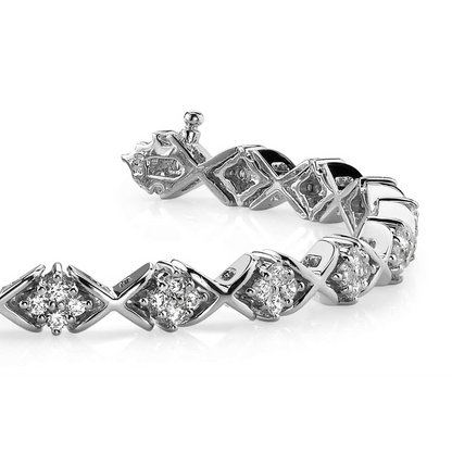 7.20 Ct Brilliant Cut Gorgeous Lab Grown Diamonds Tennis Bracelet White Gold