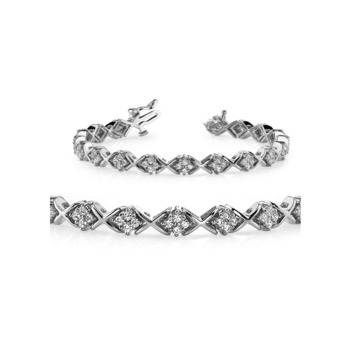 7.20 Ct Brilliant Cut Gorgeous Lab Grown Diamonds Tennis Bracelet White Gold