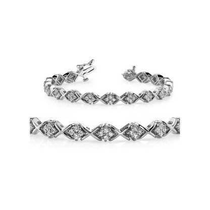 7.20 Ct Brilliant Cut Gorgeous Lab Grown Diamonds Tennis Bracelet White Gold