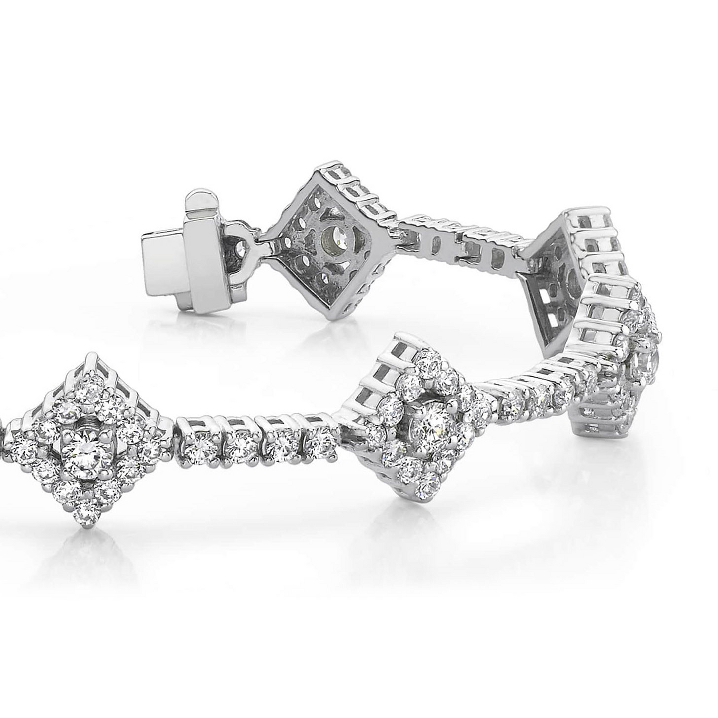 7.25 Carats Round Cut Sparkling Lab Grown Diamonds Link Bracelet White Gold 14K