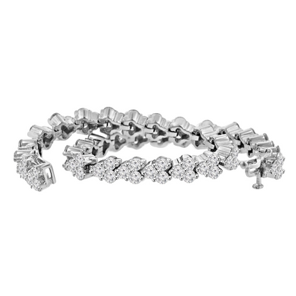 7.35 Carats Sparkling Lab Grown Diamond Women Tennis Bracelet White Gold 10K