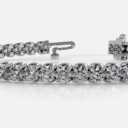 7.36 Carats Round Cut Lab Grown Diamond Bracelet Solid White Gold 10K