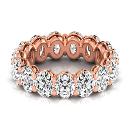 7.50 Ct Lab Grown Oval Diamonds Eternity Band Ladies Rose Gold 14K Jewelry