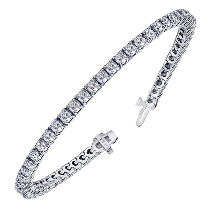 7.80 Ct Four Prong Setting Round Lab Grown Diamond Tennis Bracelet Solid Gold
