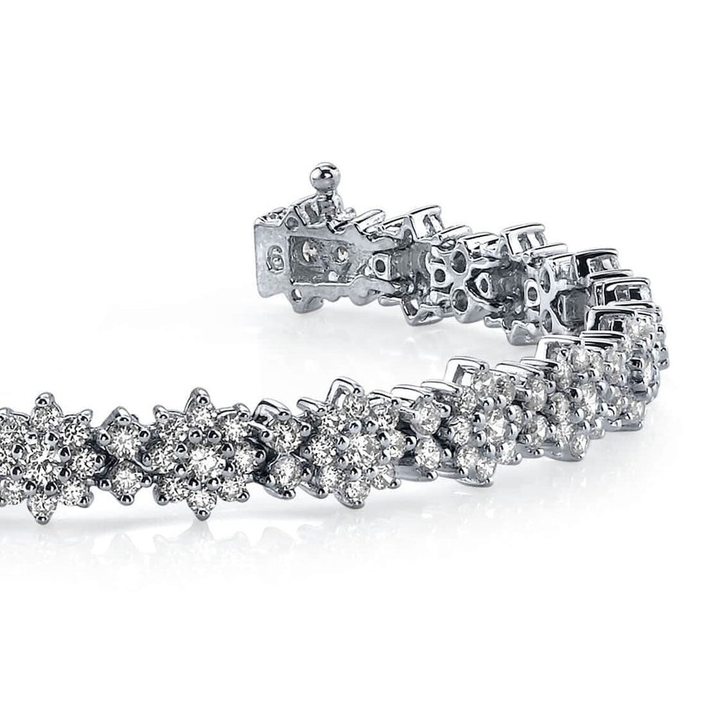 7.80 Ct Round Cut Lab Grown Diamond Starburst Red Carpet Bracelet White Gold 14K