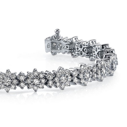 7.80 Ct Round Cut Lab Grown Diamond Starburst Red Carpet Bracelet White Gold 14K