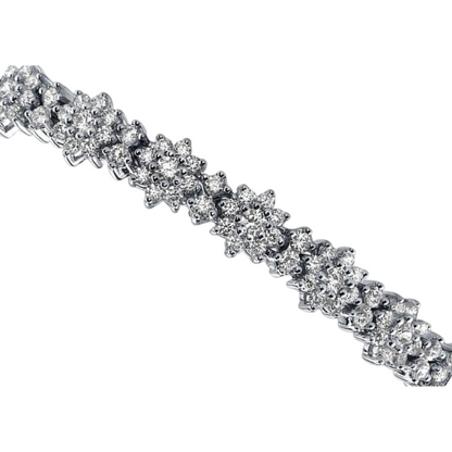 7.80 Ct Round Cut Lab Grown Diamond Starburst Red Carpet Bracelet White Gold 14K