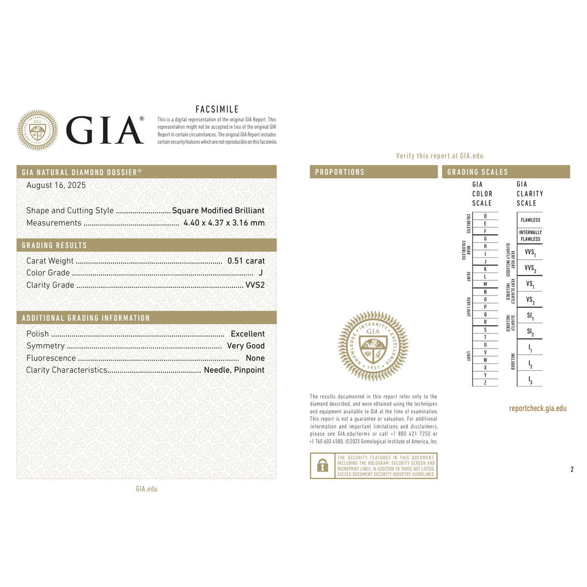 GIA Certificate 2