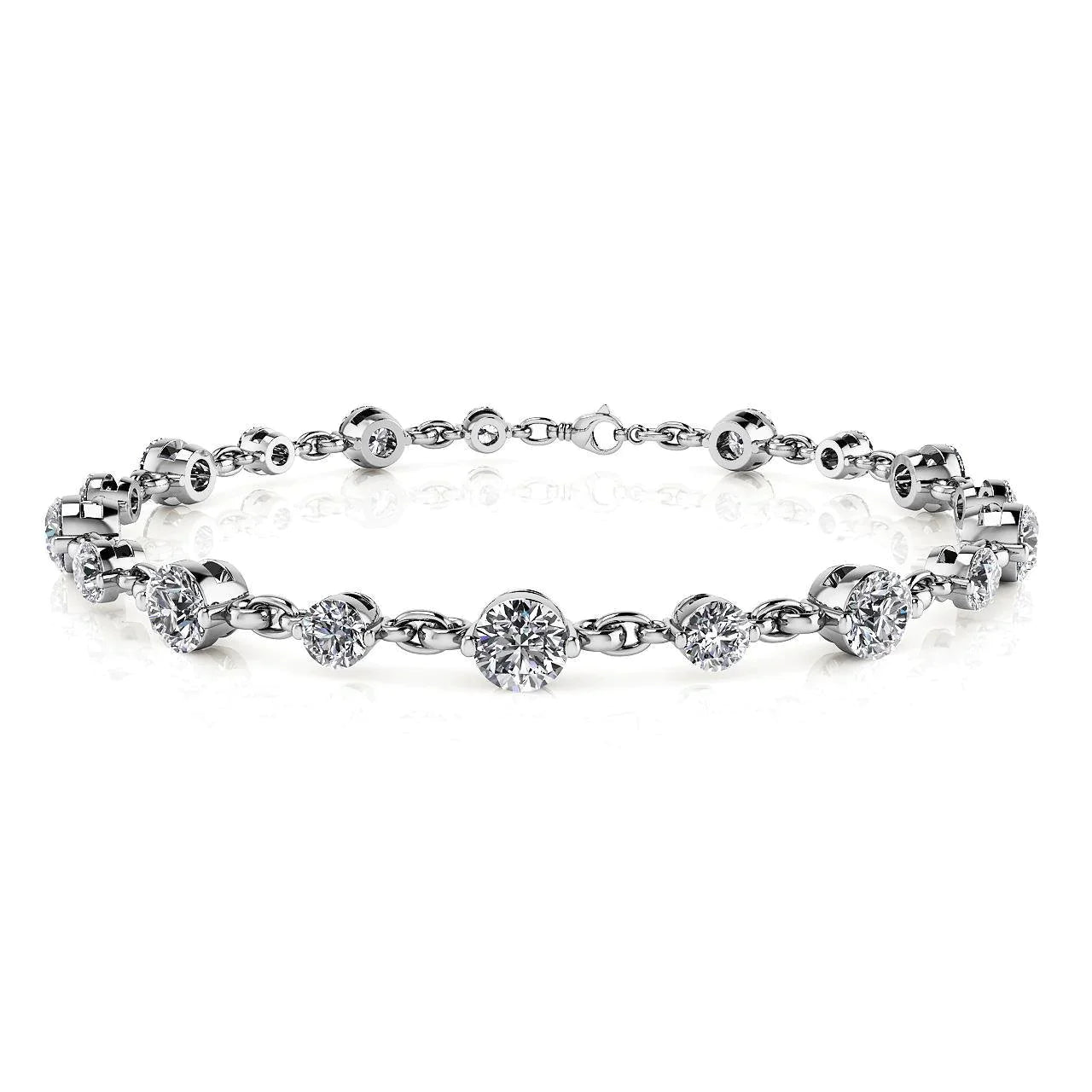 75 Pointer Gold Diamond Tennis Bracelet 