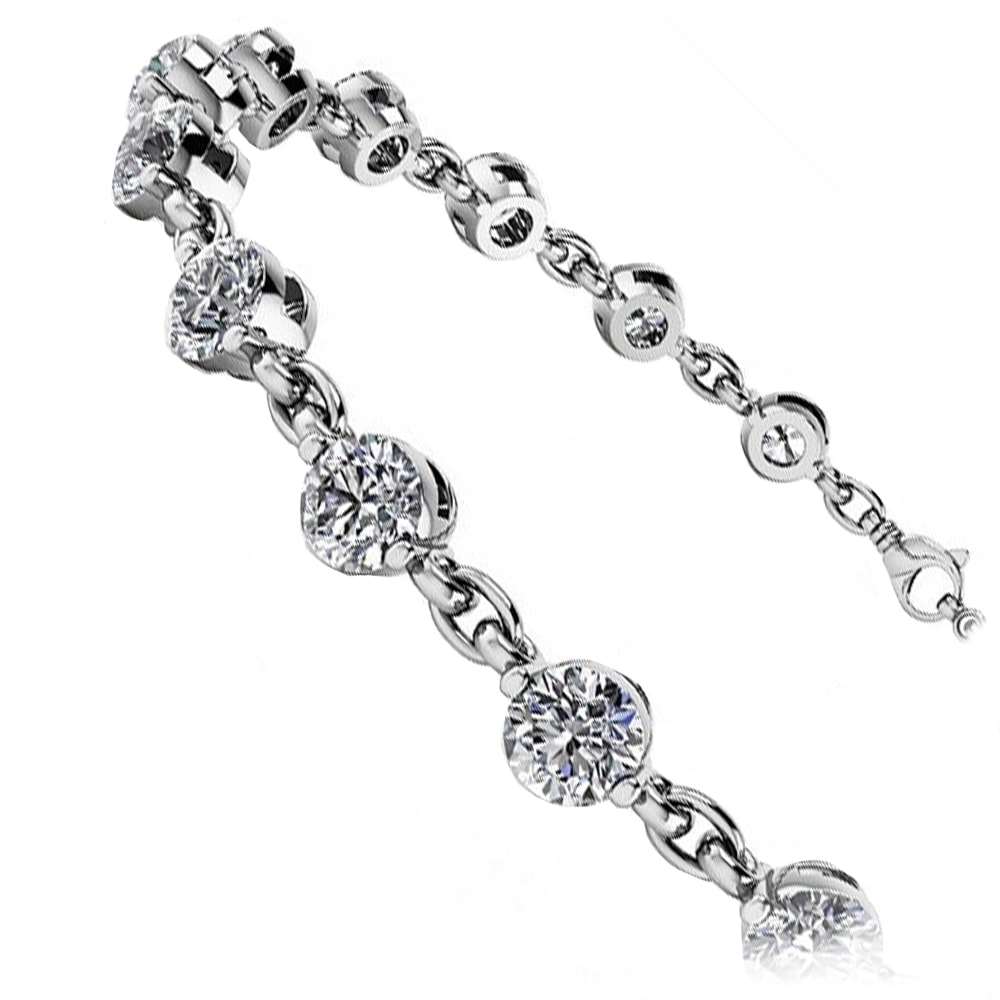 75 Pointer Gold Lab Grown Diamond Tennis Bracelet