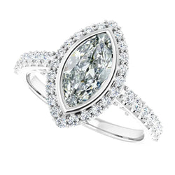 7 Carat Marquise Diamond Halo Ring