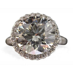 Natural  7 Carat Round Diamond Engagement Ring