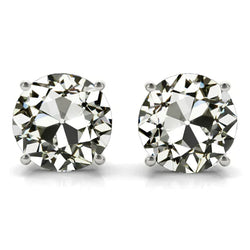 7 Ct Solitaire Earth Mined Diamond Earrings