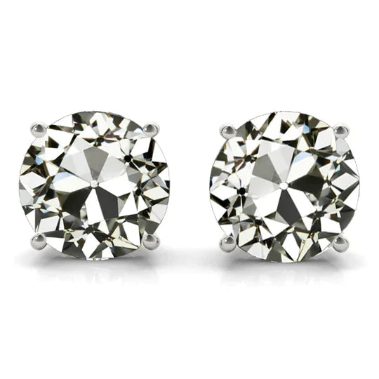 7 Ct Solitaire Earth Mined Diamond Earrings