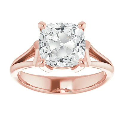 7 Carat Cushion Old Miner Big Lab Grown Diamond Ring For Women