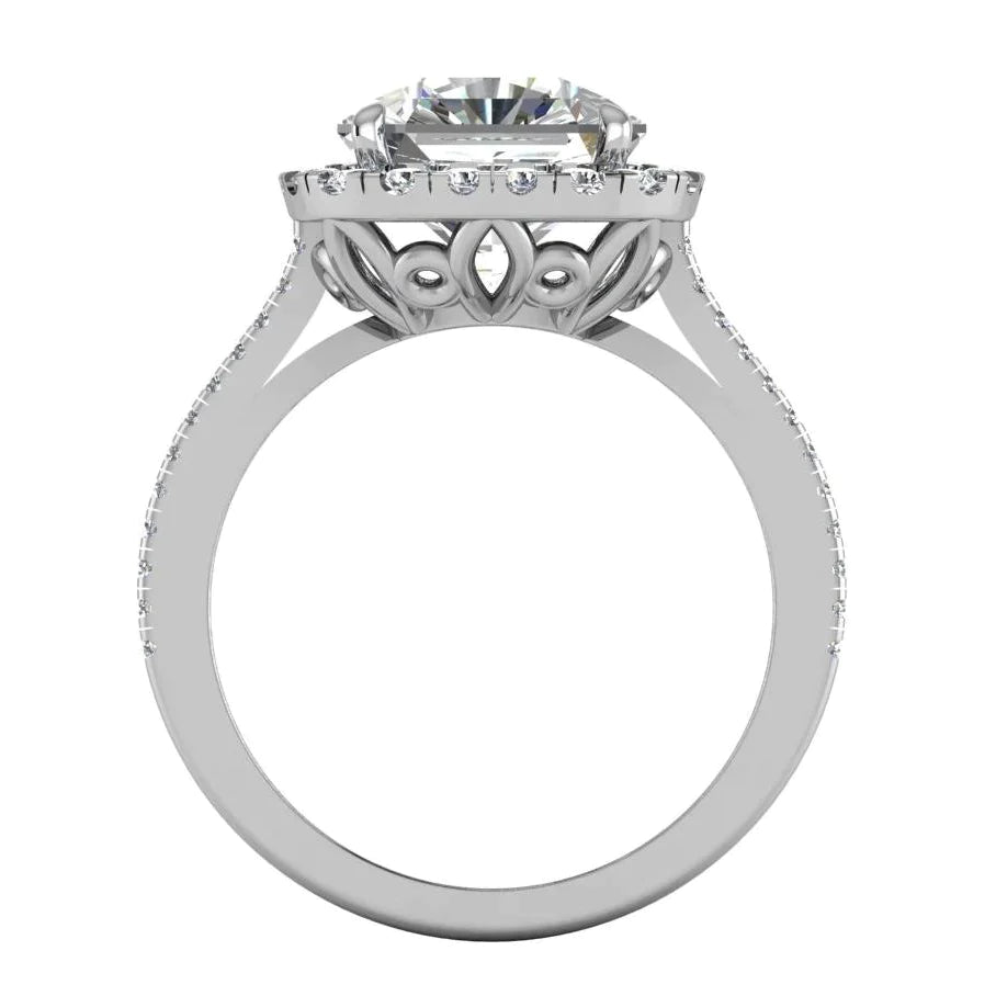 7 Carat Radiant Lab Grown Diamond Halo Ring