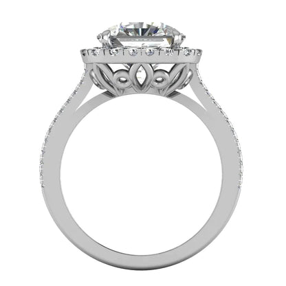 7 Carat Radiant Lab Grown Diamond Halo Ring