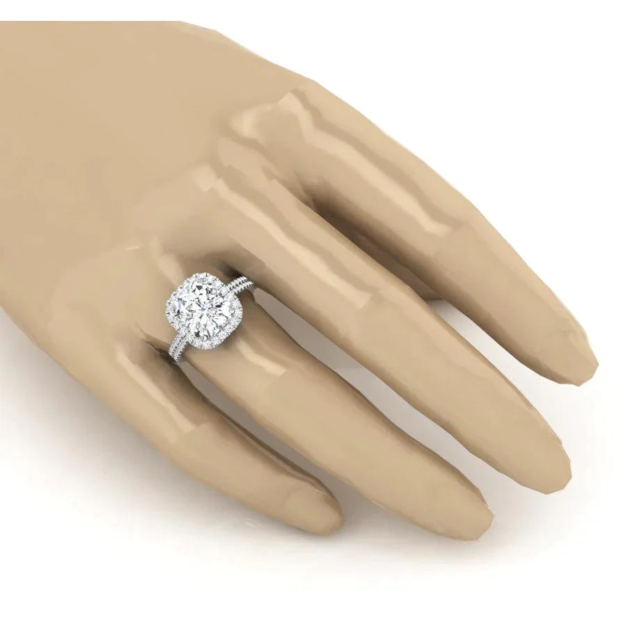 7 Carat Radiant Lab Grown Diamond Halo Ring