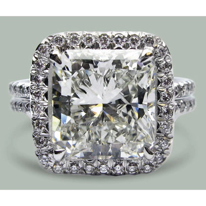 7 Carat Radiant Lab Grown Diamond Halo Ring