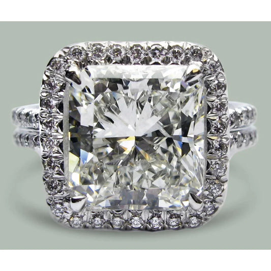 7 Carat Radiant Lab Grown Diamond Halo Ring