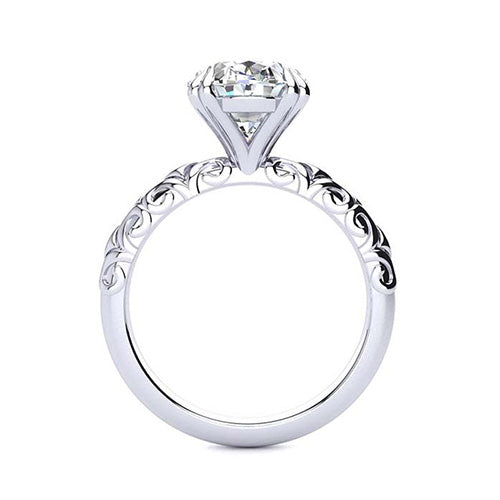 7 Carats Oval Big Old Mine Cut Lab Grown Diamond Solitaire Ring Vintage Style