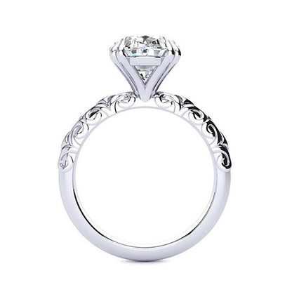 7 Carats Oval Big Old Mine Cut Lab Grown Diamond Solitaire Ring Vintage Style