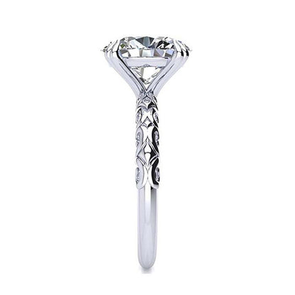 7 Carats Oval Big Old Mine Cut Lab Grown Diamond Solitaire Ring Vintage Style