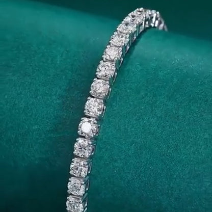 7 Carats Round Cut Sparkling Lab Grown Diamonds Tennis Bracelet