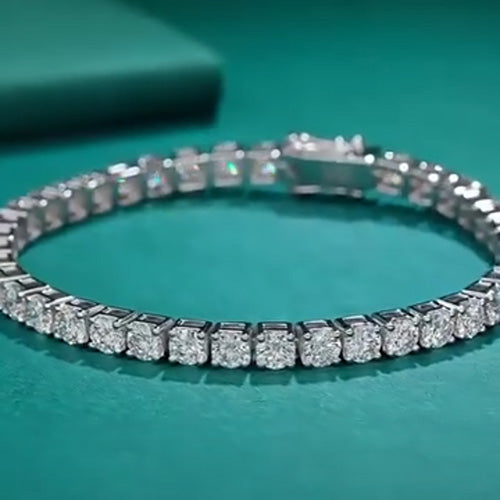 7 Carats Round Cut Sparkling Lab Grown Diamonds Tennis Bracelet