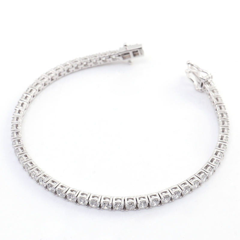 7 Carats Sparkling Round Cut Lab Grown Diamond Tennis Bracelet White Gold 10K