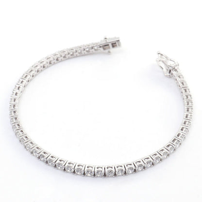 7 Carats Sparkling Round Cut Lab Grown Diamond Tennis Bracelet White Gold 10K