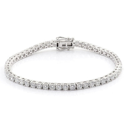 7 Carats Sparkling Round Cut Lab Grown Diamond Tennis Bracelet White Gold 10K