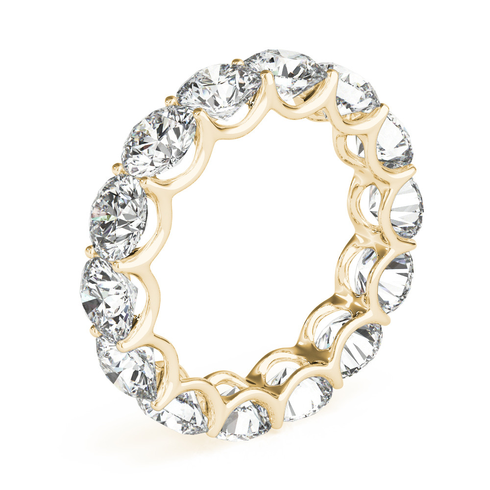 7 Ct Diamond Band Round Lab Grown Yellow Gold Sparkling Ladies Jewelry