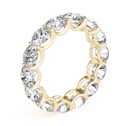 7 Ct Diamond Band Round Lab Grown Yellow Gold Sparkling Ladies Jewelry